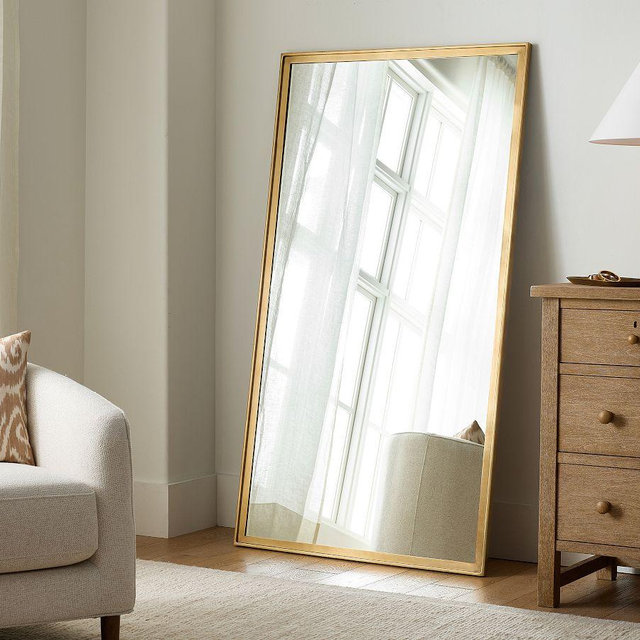 Stowe Wide Profile Mirror, Brass 36"X66" Rectangle