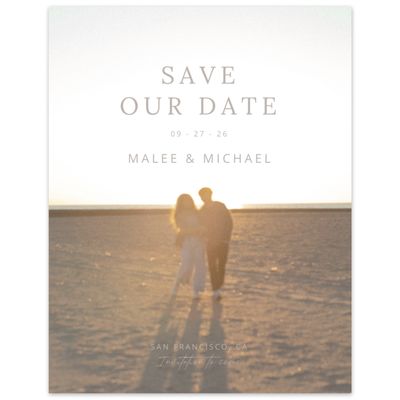 Greige, Beige Wedding Digital Save the Date - Keanu Photo