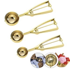 Gold Ice Cream Scoops 3 Sizes