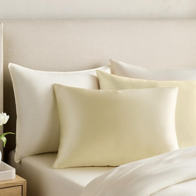 100% Mulberry Silk Pillowcase - Butter Yellow, Standard