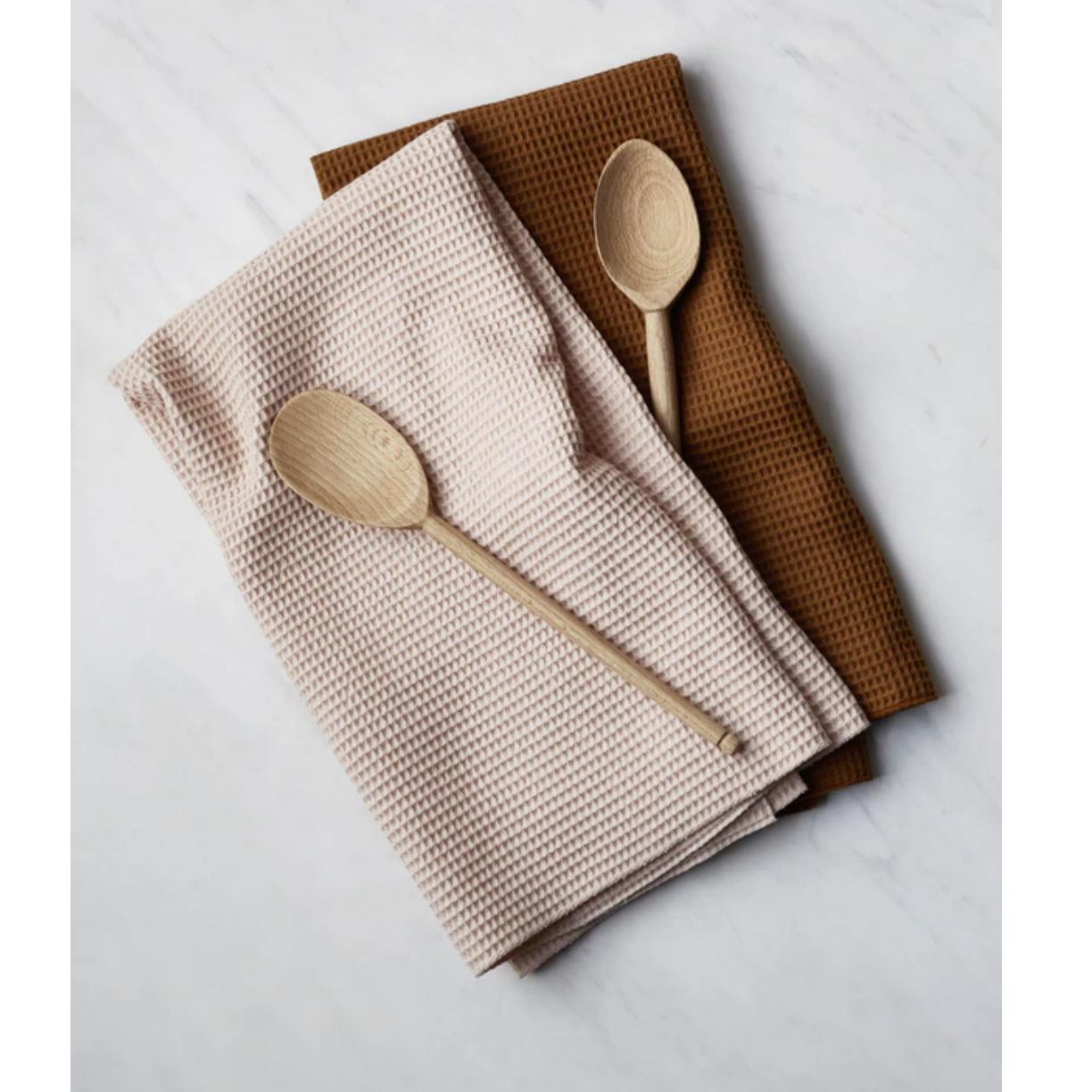 Essential Waffle Dish Towels, Blush/Terracotta (Set of 2)