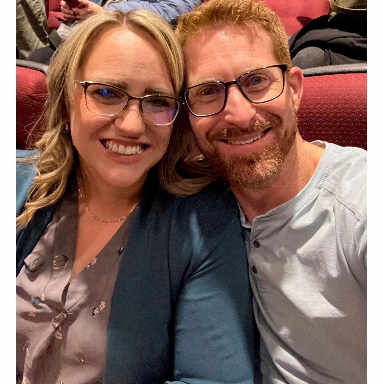 Our seats at Hale theater for the play we were able to get tickets to on our honeymoon.