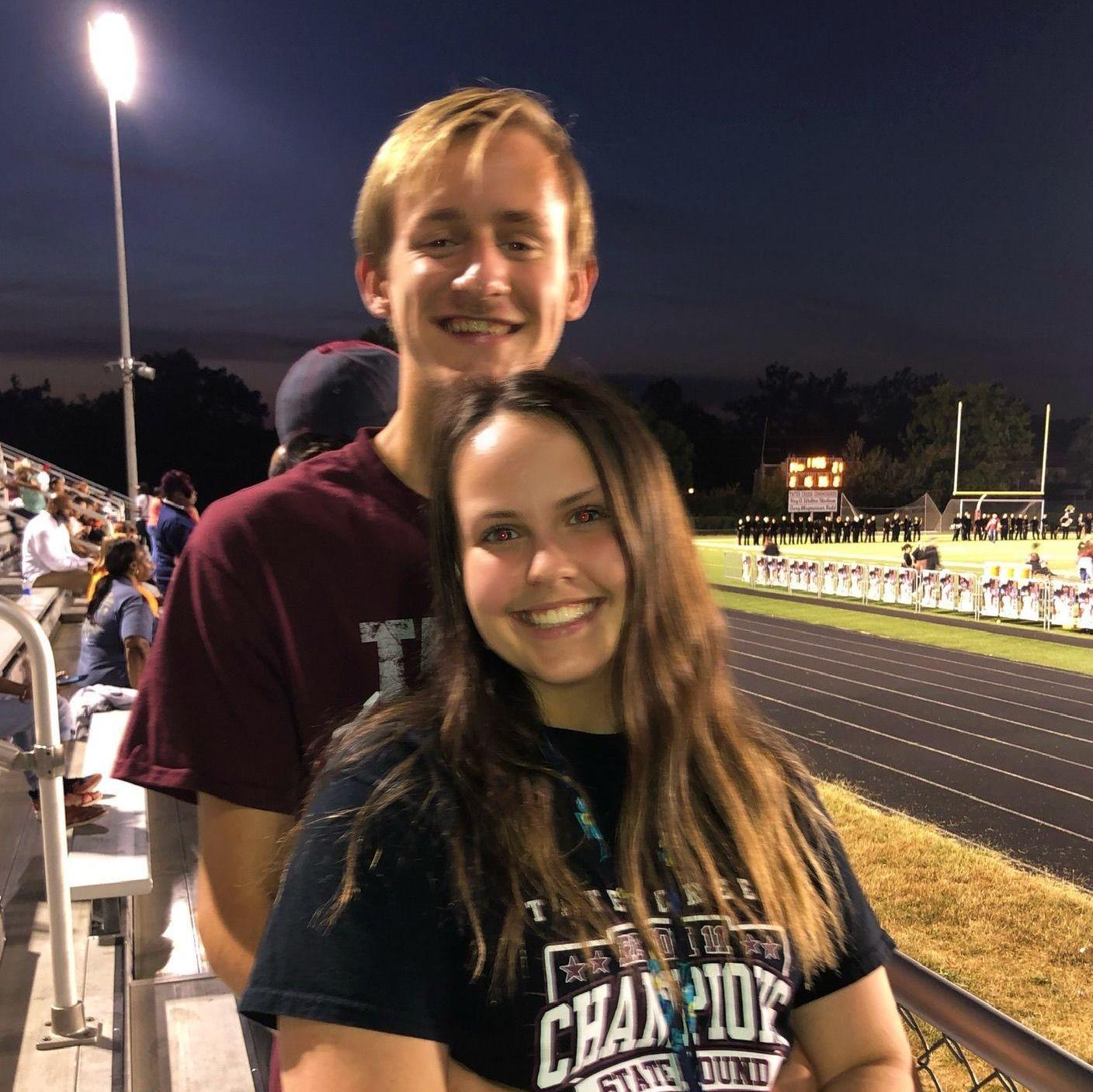 This was Wyatt's 1st and only high school football game. He only went after some minor begging for him to come with me.