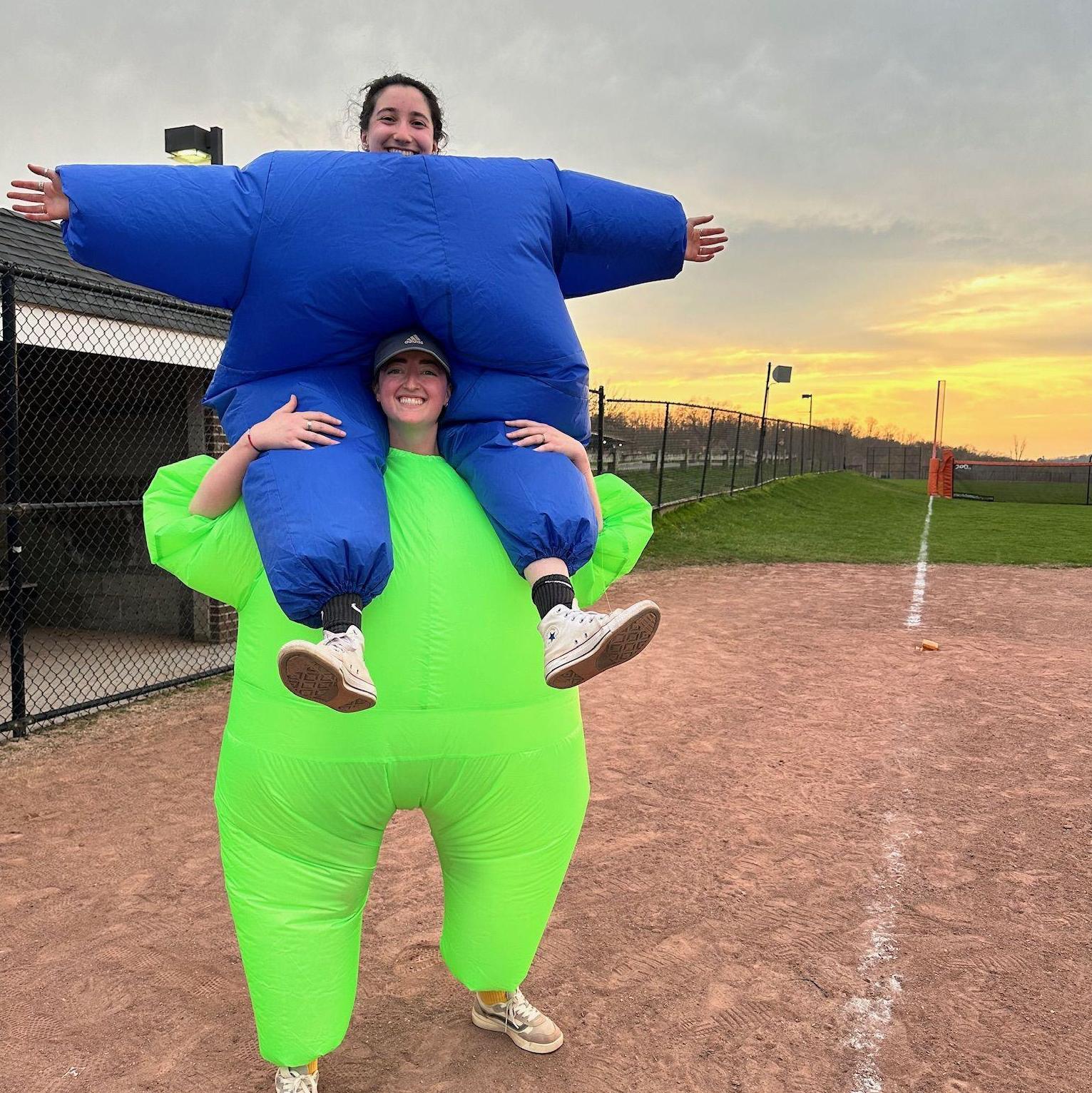 Bloob suit kickball for Gracie’s 26th bday