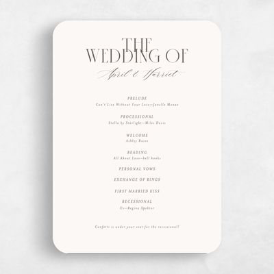 Beige Rounded Wedding Program - Aion