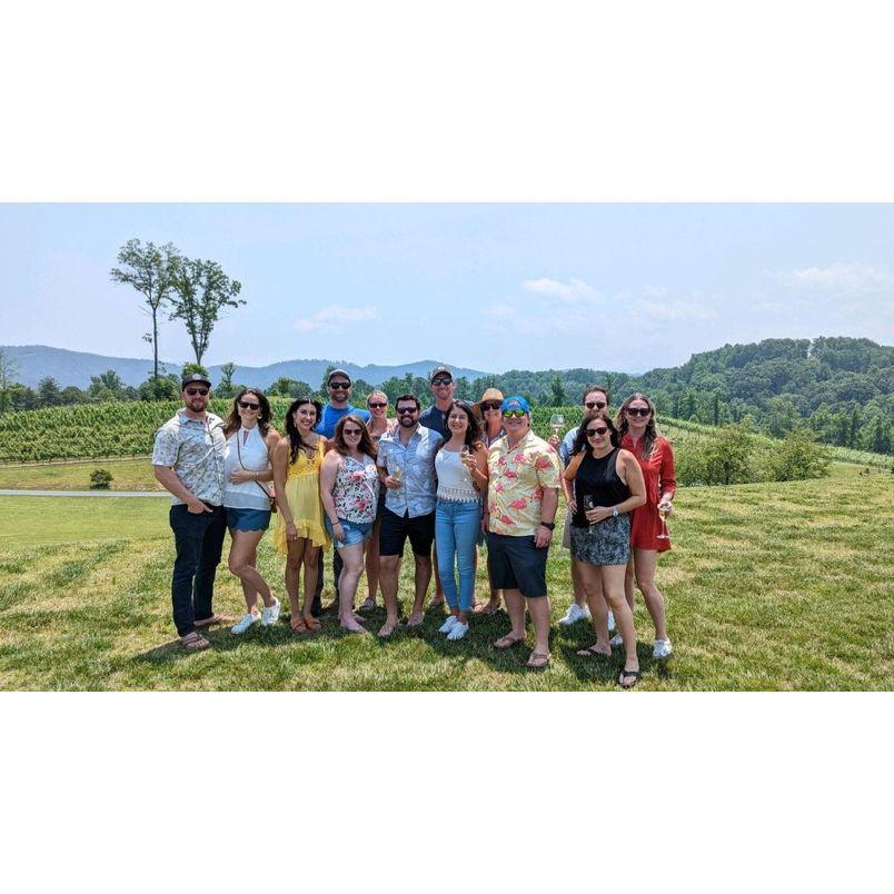 Group shot of some of the fraaaands at Marked Tree Vineyard