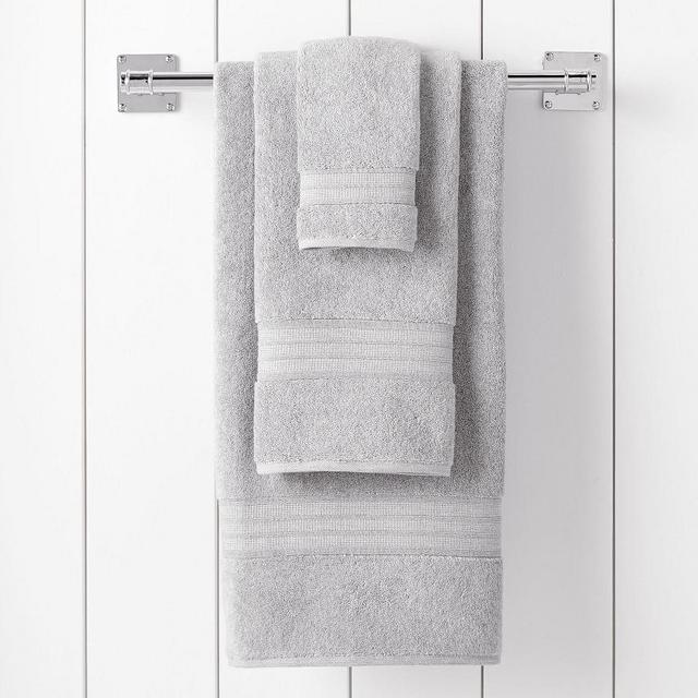 Hydrocotton Quick-Drying Organic Towels, Bath, Heathered Gray