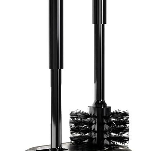 Utopia Home Toilet Plunger - Toilet Brush and Plunger Set for Bathroom - Toilet Plunger and Brush Set with Holder for Deep Cleaning (Black)