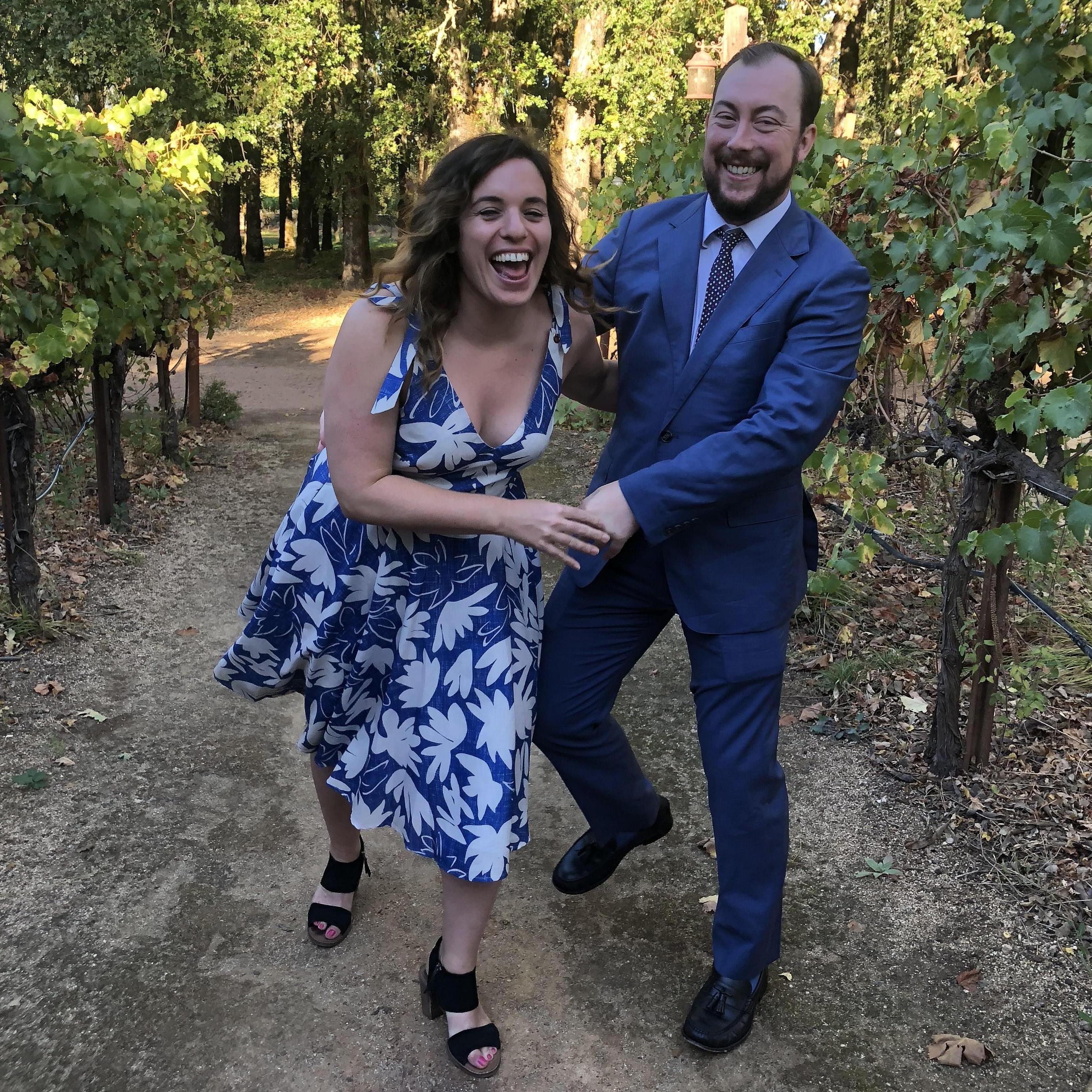 Lots of LOLs in the vineyards after we watched good friends tie the knot! (Here's to you, Brock + Dev!)