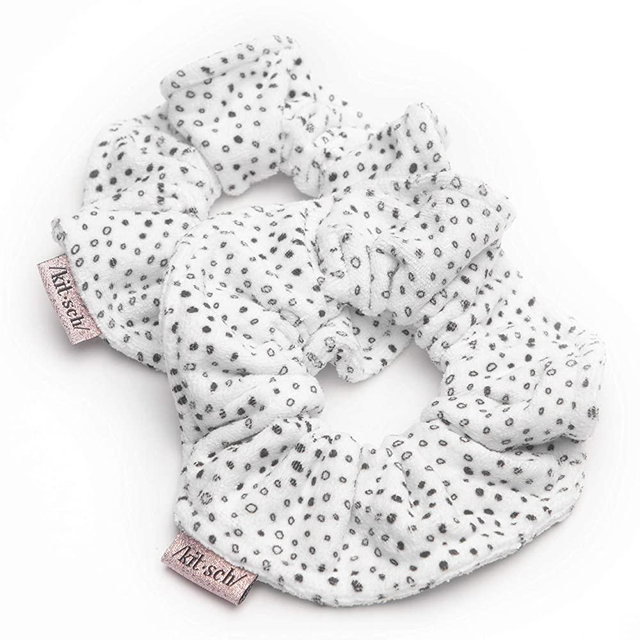 Kitsch Soft Microfiber Towel Scrunchies for Hair, Frizz Free, Heatless Hair Drying Scrunchies, 2 pack (Dot)