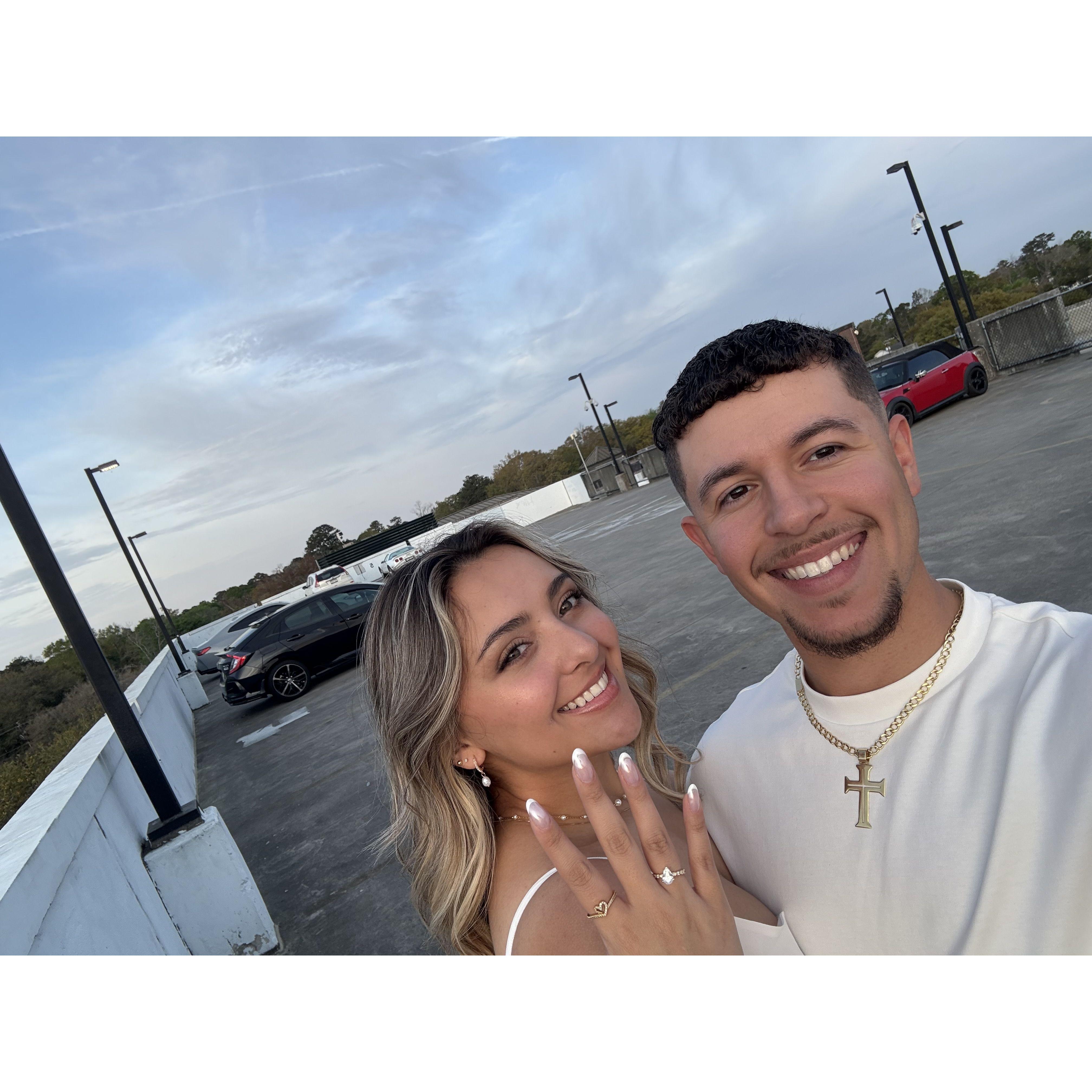 We decided to go to a parking lot in Summerville after getting engaged to take cute pictures!