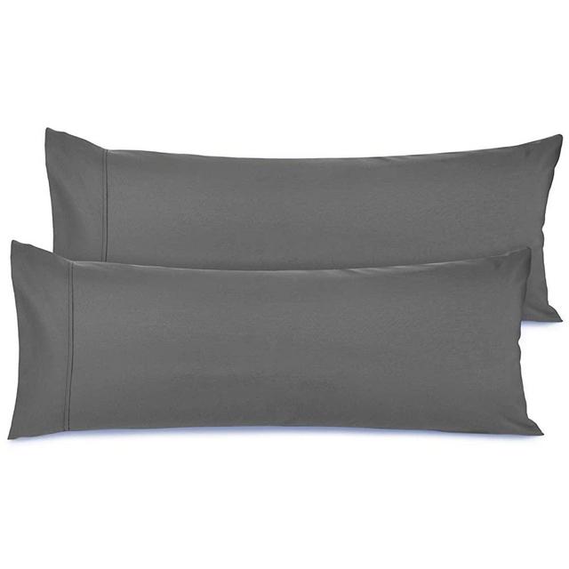 Nestl Bedding Premium Body Pillowcase Set of 2 - Double Brushed Microfiber Hypoallergenic Body Pillow Covers - 20 x 54 in - Breathable Ultra Soft Bed Pillow Cases - Charcoal Stone Gray