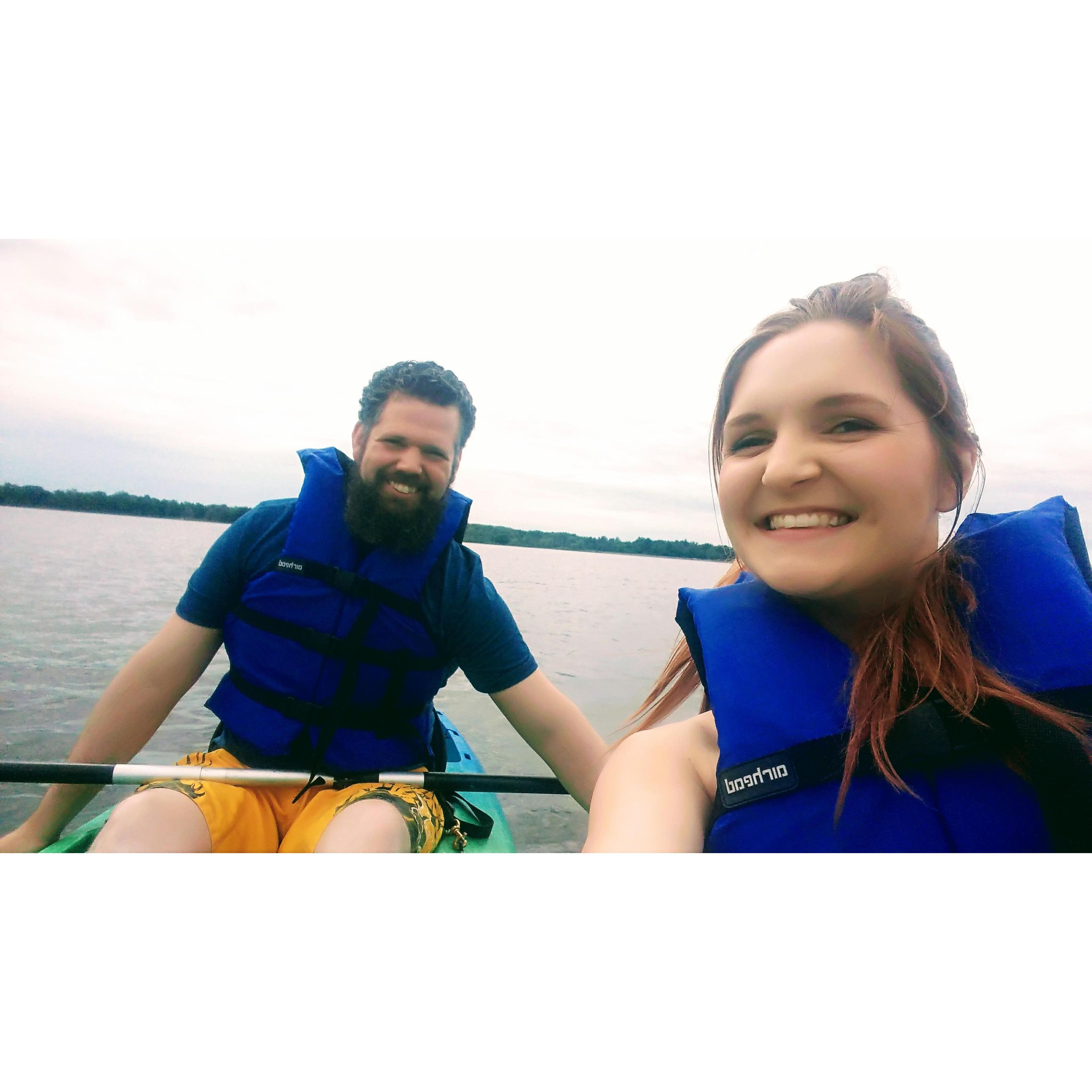 We love kayaking together. We have spent many dates at Stoney Creek Metropark.