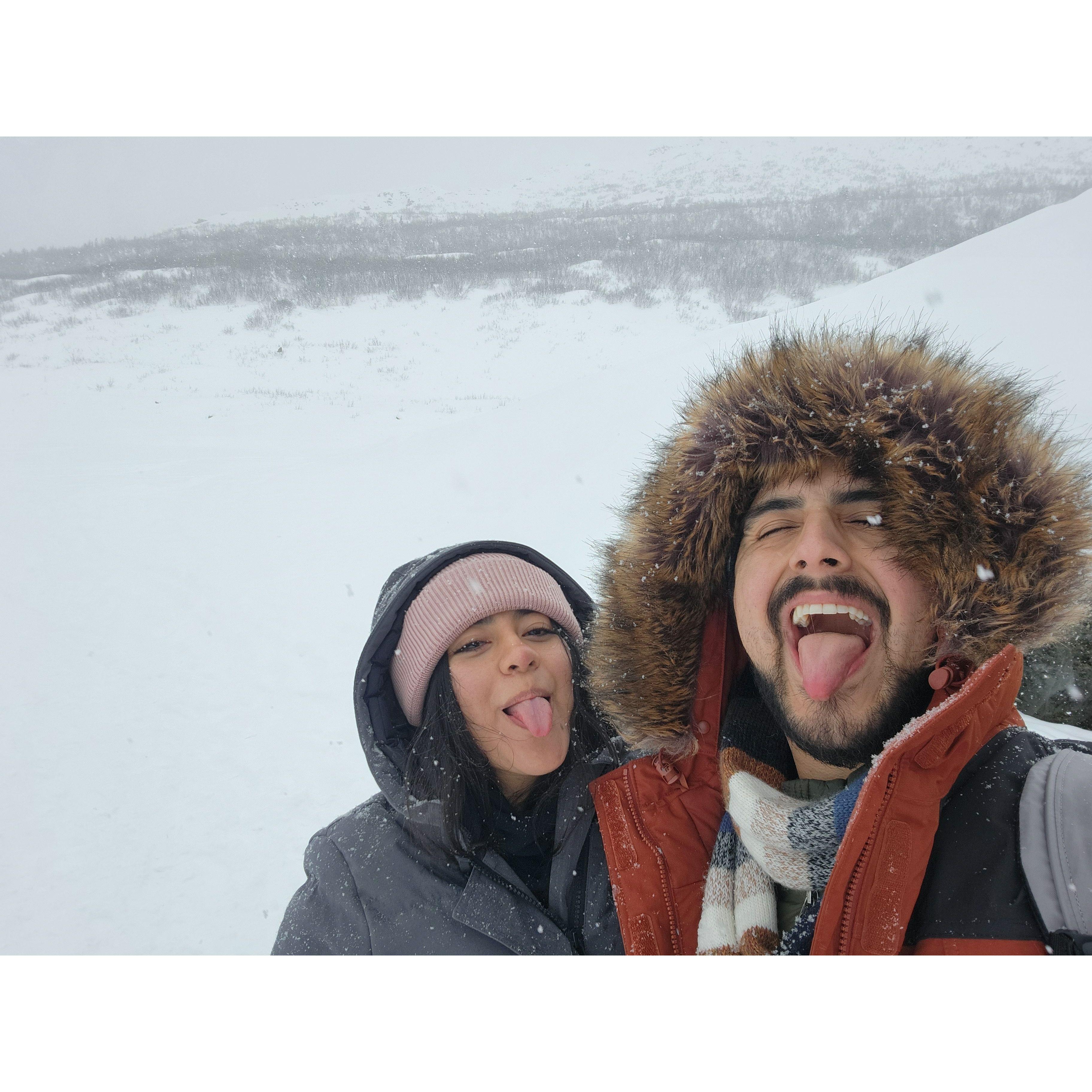 Our first hike together on a glacier!