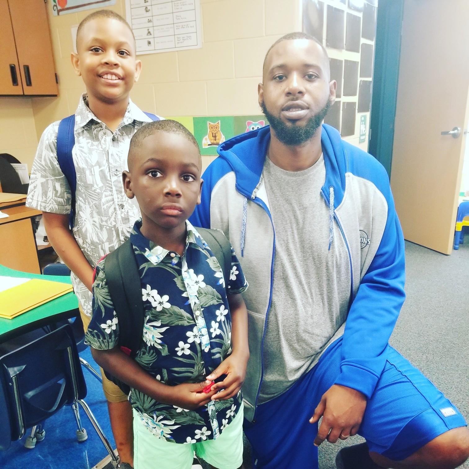 First Day of Kindergarten: Bryce wasn't sure how to feel about such a big school but with Dekilo's classroom being across the sidewalk, Bryce adjusted just fine. Big brother made sure of it!