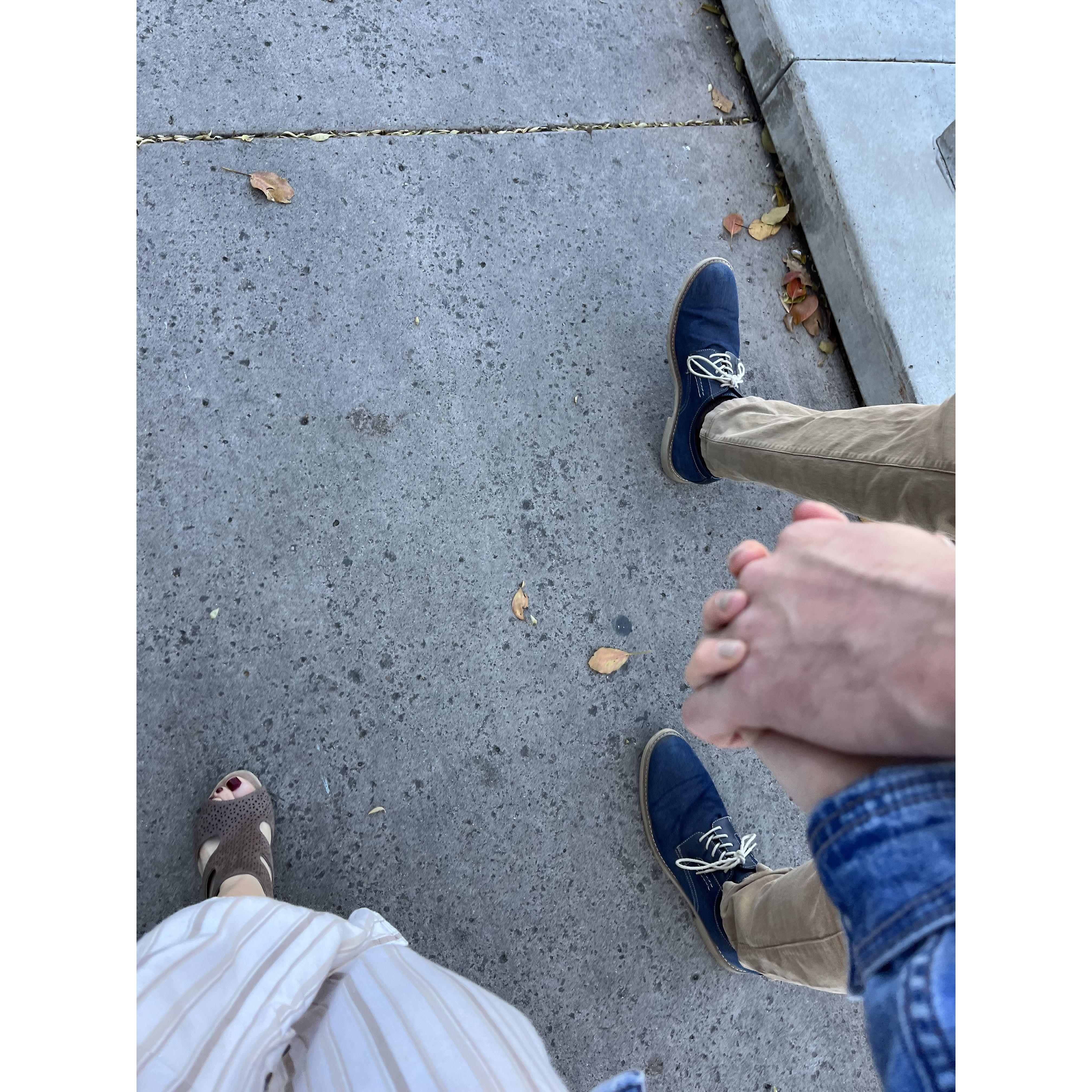 Love our walks... this particular one was on Kelsie's birthday on the way to a delicious savory pie place, then ice cream after walking around near the tide pools and Point Loma overlook :)