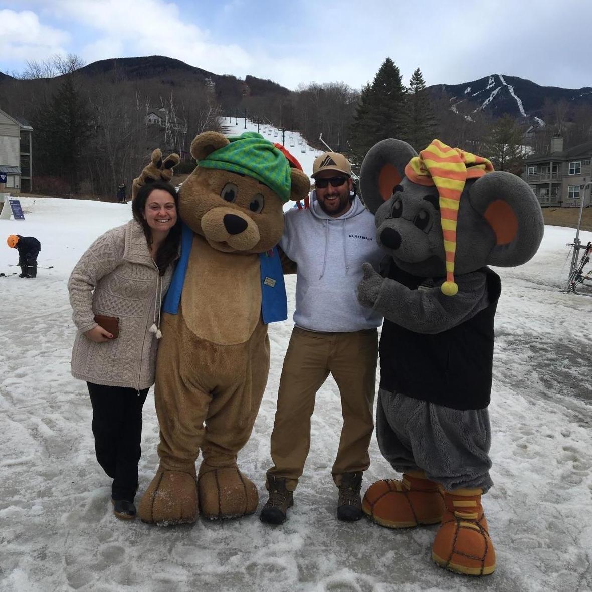 At Smuggler's Notch where Charlie taught Allie how to ski! Now she can ski black diamonds and is even trying laps in the woods!