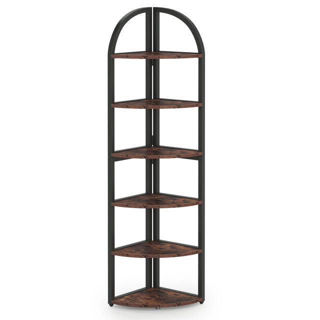 Tribesigns 71" 6-Tier Corner Shelf Rustic