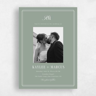 Sage, Green Wedding Invitation - Mahogany Photo