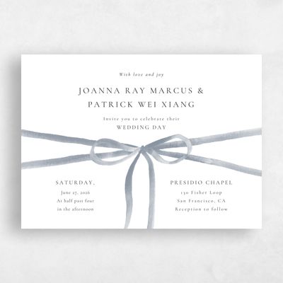 Blue Landscape Wedding Invitation - Brunate Landscape