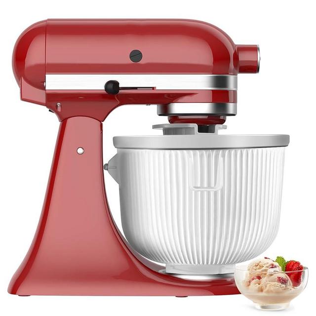 Ice Cream Attachment for Kitchenaid,Fits KitchenAid 4.5-5QT/5.5-6 Quart Stand Mixers,Mixer Accessories,Makes 2 Quarts of Frozen Yogurt,Ice Cream and Sorbet by KOYOEY