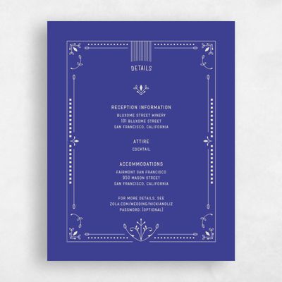 Blue Bordered Wedding Enclosure - Augusta