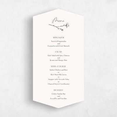 Beige Diamond Wedding Menu - Rolland