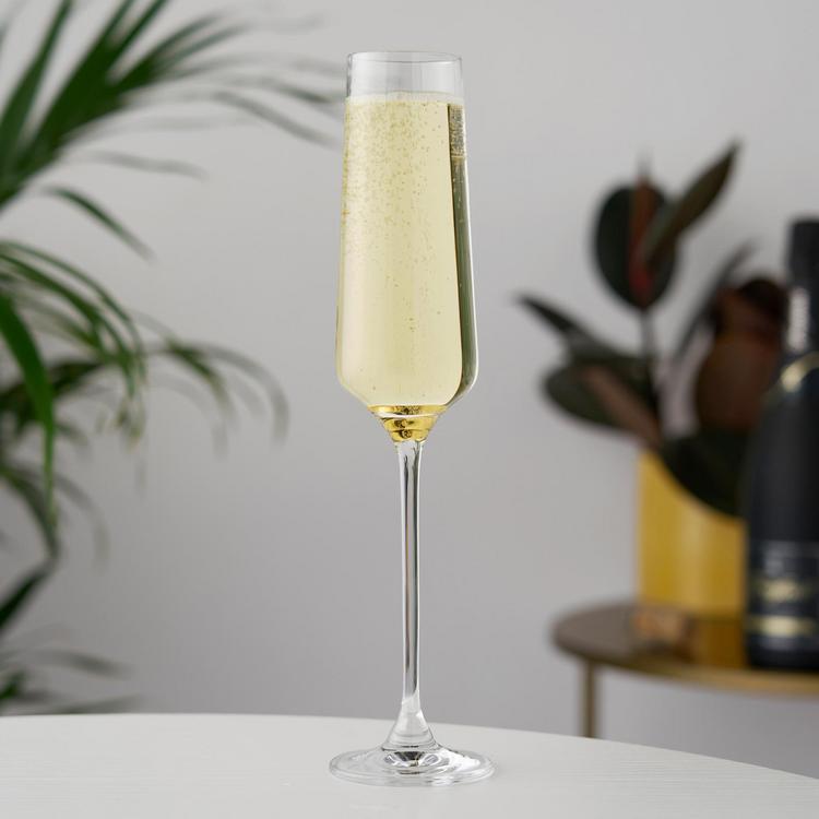 Viski Raye Faceted Crystal Champagne Flutes - Stemless Champagne