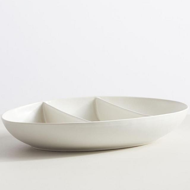 Mason Stoneware Triple Divided Serving Platter - Ivory