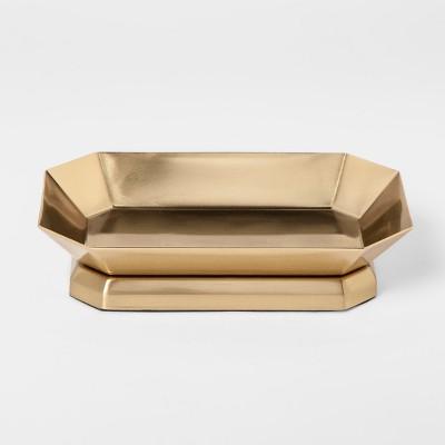 Solid Soap Dish Faceted Gold - Threshold™