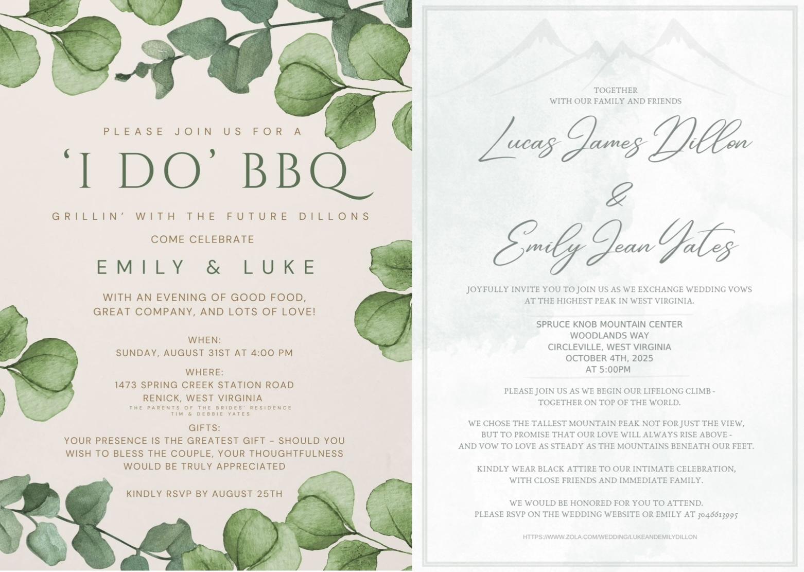 The Wedding Website of Emily Yates and Luke Dillon