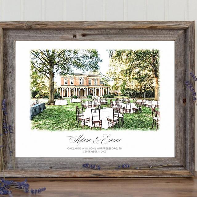 Wedding Venue Print, Wedding Gift, 1st Wedding Anniversary Present, Venue Sketch, Painting from Photo, Personalized Drawing, Couple Gift