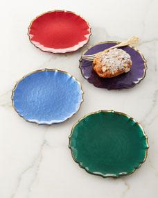 Vietri						Assorted Jewel-Tone Glass Salad Plates, Set of 4