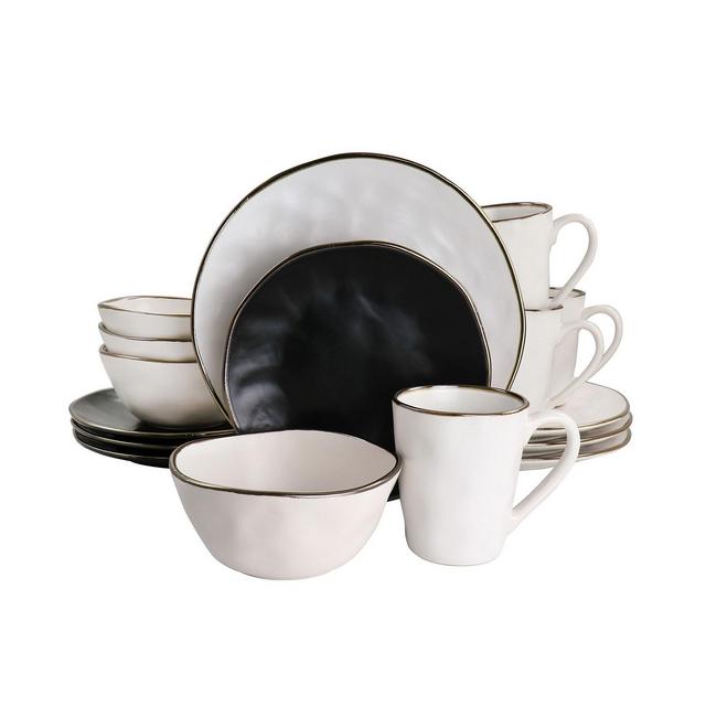 Elama Andres Mixed 16 Pc. Stoneware Dinnerware Set, Service for 4
