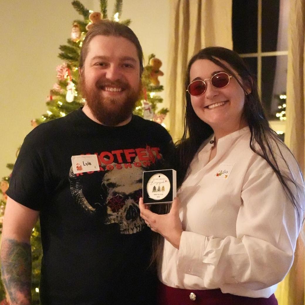 First Christmas engaged! Thank you for the lovely ornament Sarah