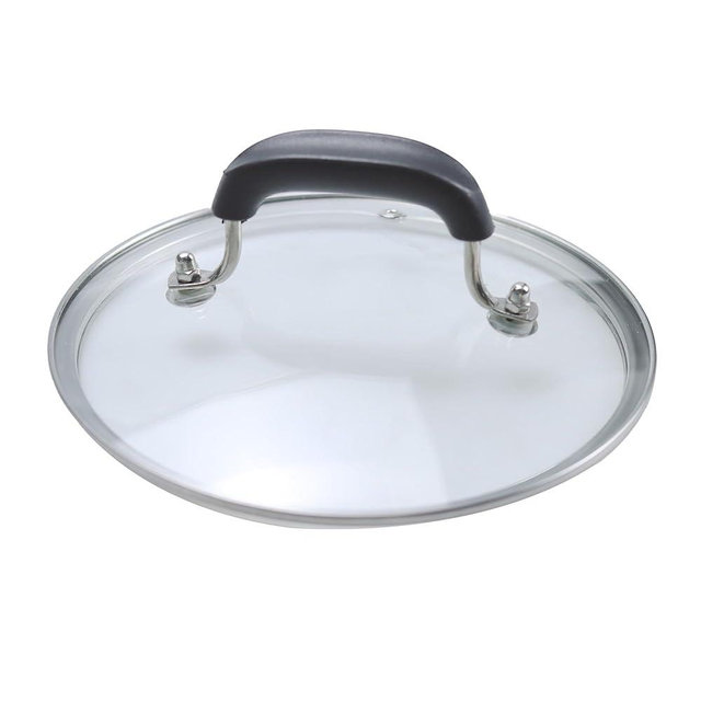 bociloy 10.5 Inch Tempered Glass Lid with Silicone Handle, Heat Resistant Replacement Lid for Cookware, Compatible with Various Pots and Pans(ID:10.24"-OD:10.9")
