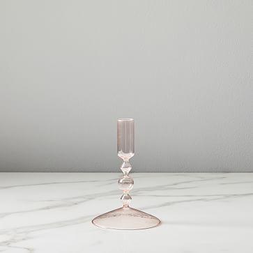 Paradiso Glass Taper Holder, Blush, Small, Individual