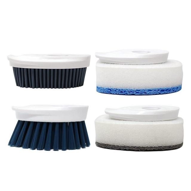 CBC Crown Soap Dispensing Dishwashing Brush with 4 Scrub Brush Head & Extra Refill Set (Refill Brush Only)