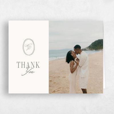 Beige Wedding Thank You - Reece Photo