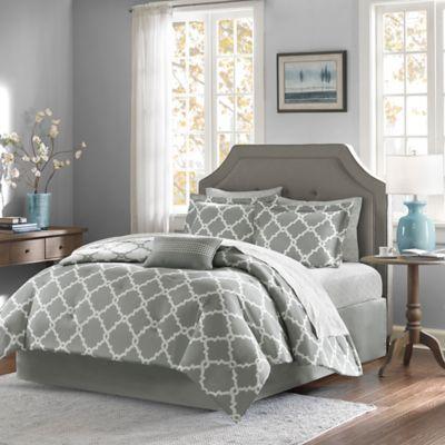 Madison Park Essentials Merritt 9-Piece Reversible Queen Comforter Set in Grey