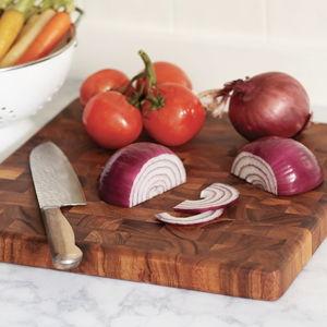 Ironwood Gourmet End Grain Chef's Board, Acacia Wood 14" Square