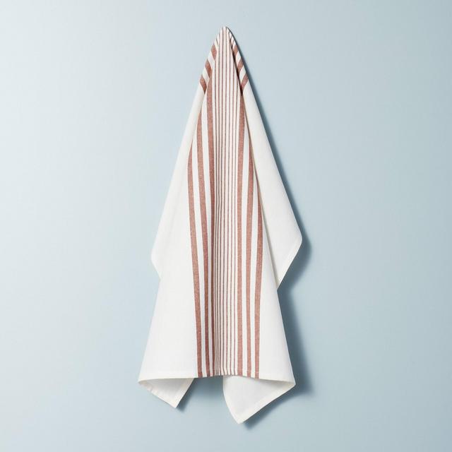 Multi Stripe Flour Sack Kitchen Towel Pumpkin Brown - Hearth & Hand™ with Magnolia