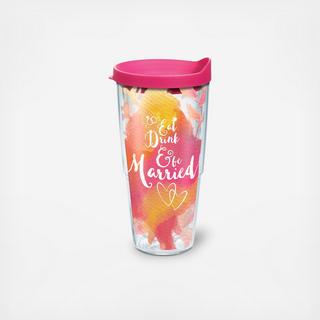 Eat Drink And Be Married Tumbler with Travel Lid