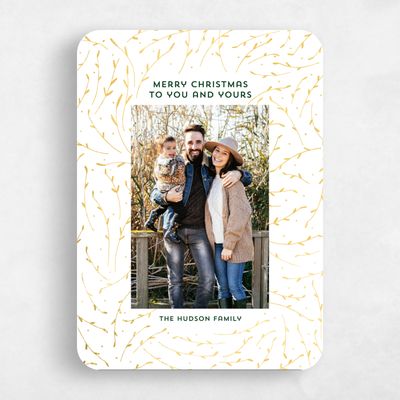 White Rounded Holiday Card - Easton Foil
