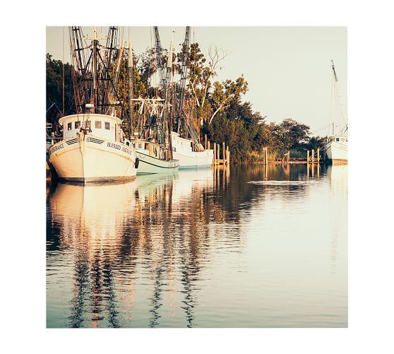 Fishing Fleet by Cindy Taylor (25x25 mat/ black finish frame)