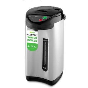 NutriChef 5.2 Qt Electric Water Kettle, Quick Heating, 5 Liter Digital Kettle with 5 Temperature Settings, Safety Lock, Stainless Steel, 3 Dispensing Options, Easy to Clean, 8.46" x 11.2" x 16.5"