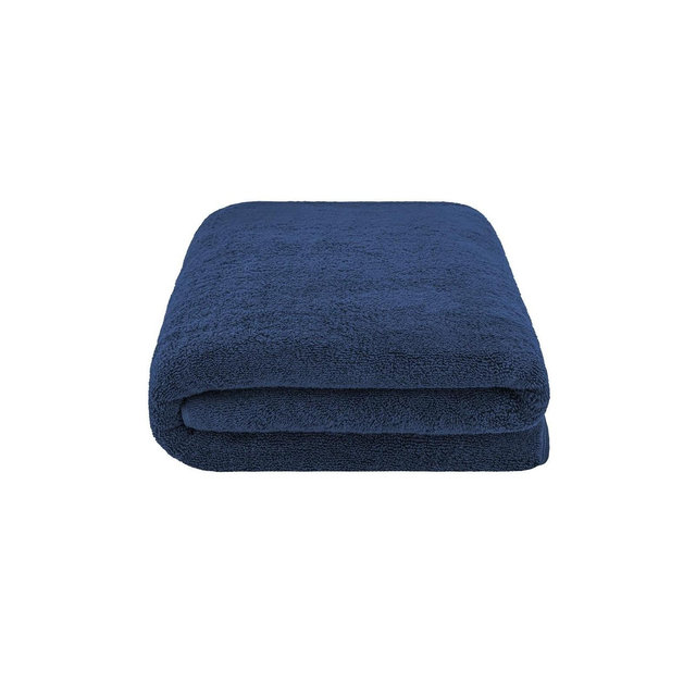 American Soft Linen 100% Cotton Oversized Bath Sheet, 40 in by 80 in Bath Towel Sheet, Navy Blue