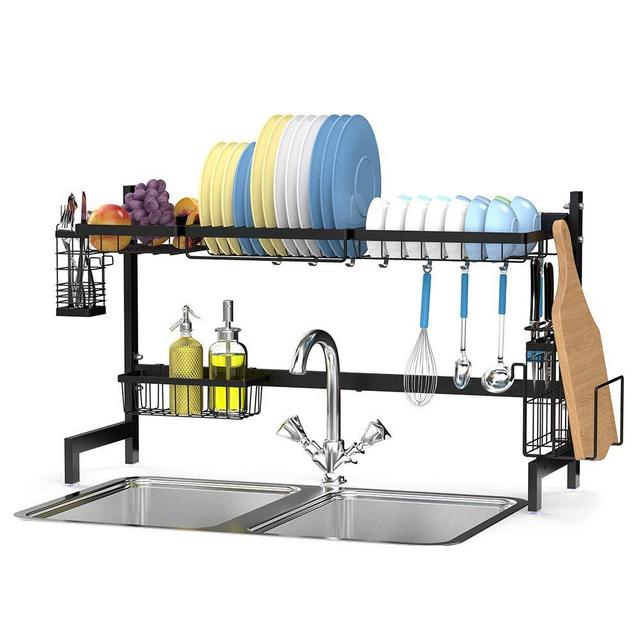 Over The Sink Dish Drying Rack, Ace Teah Above Sink Stainless Steel Dish Rack Black