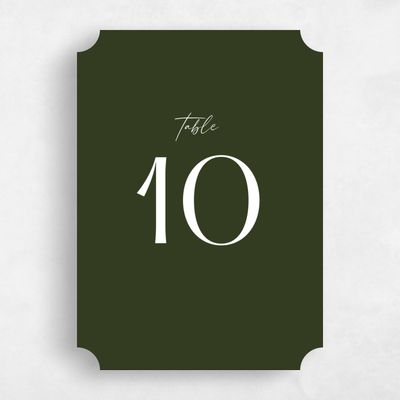 Green Ticket Wedding Table Number - Sidney