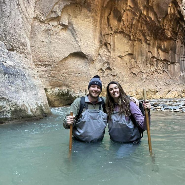 Hiking the Narrows of Zion National Park in March 2022